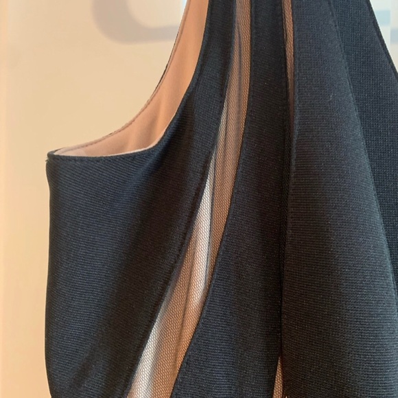 JS Collections Sleeveless, Black & Nude Striped Fit & Flare Sheath Dress, 18 - Picture 11 of 16